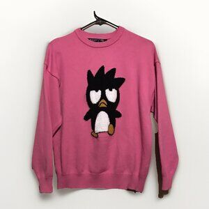 Hello Kitty & Friends Forever 21 Badtz-Maru Pink Knit Sweater‎ Womens Size Small